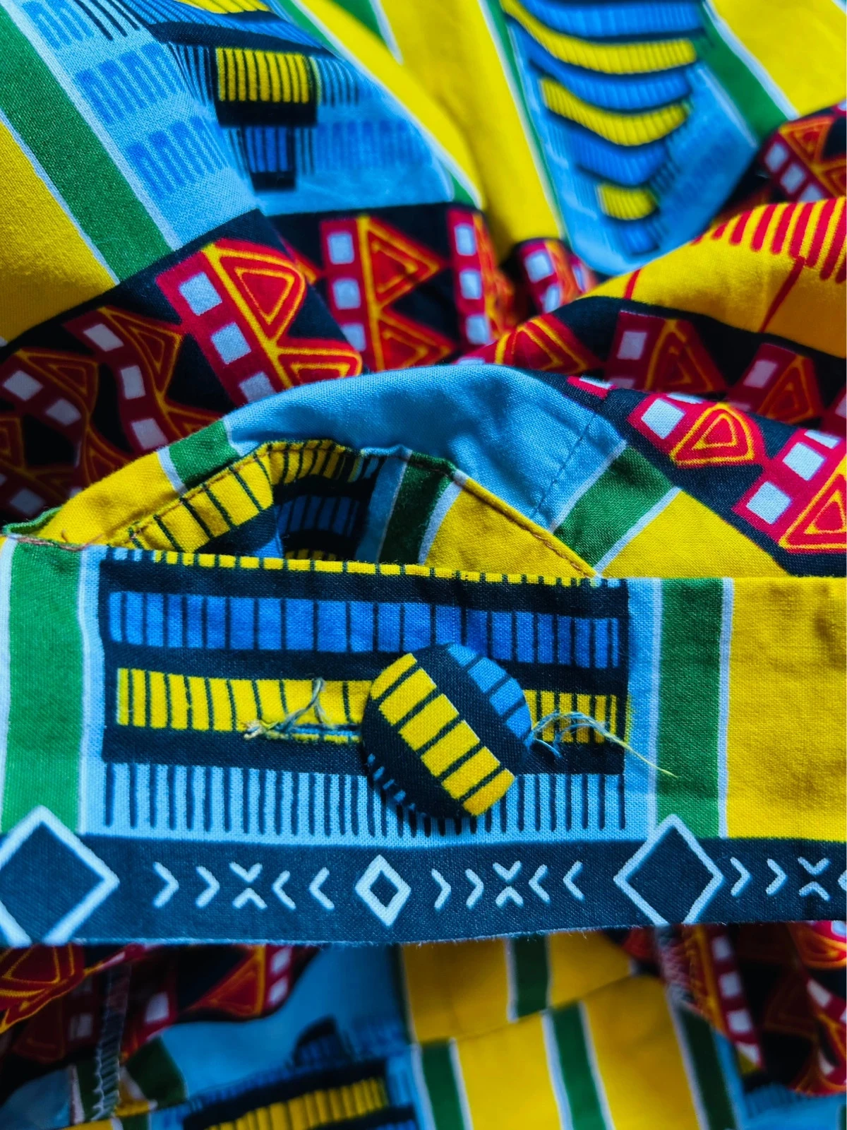 🧡🌈Handmade African Ethnic Boho Festival Pants Afro Chic Wax Cotton Pants 42/44💛🌈 – photo 17